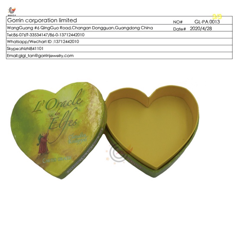 Caixa de Papel GL-PA0013 com forma cardíaca
